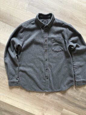 Rascals Copenhagen Mens Wool Blend Shacket Grey Charcoal Button Up Shirt Size M